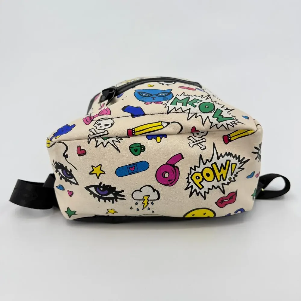Betsey Johnson Pow Meow Mini Backpack Retro Comic Book Cartoon Style 13x10x5